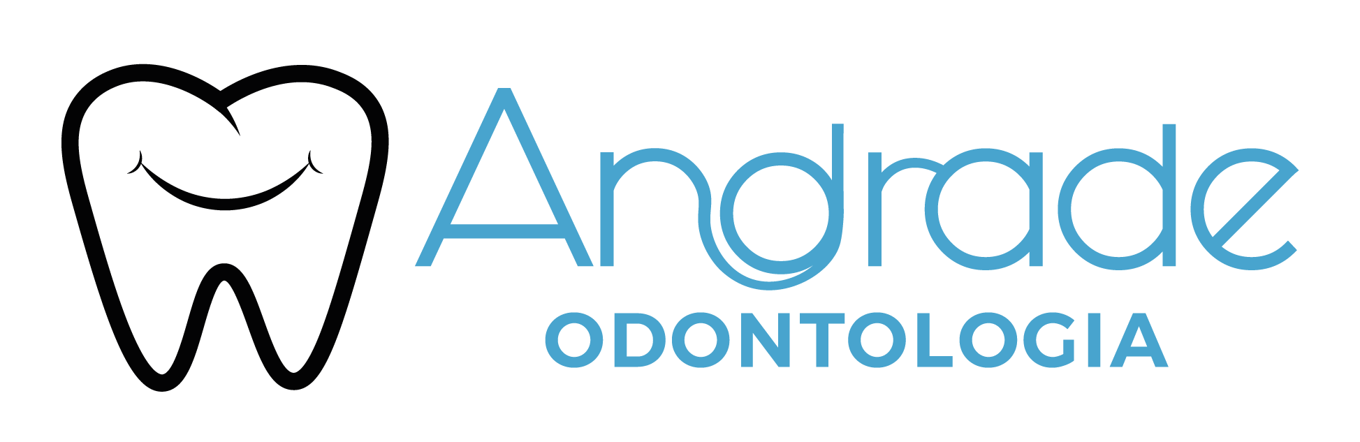 logotipo horizontal preto e azul claro