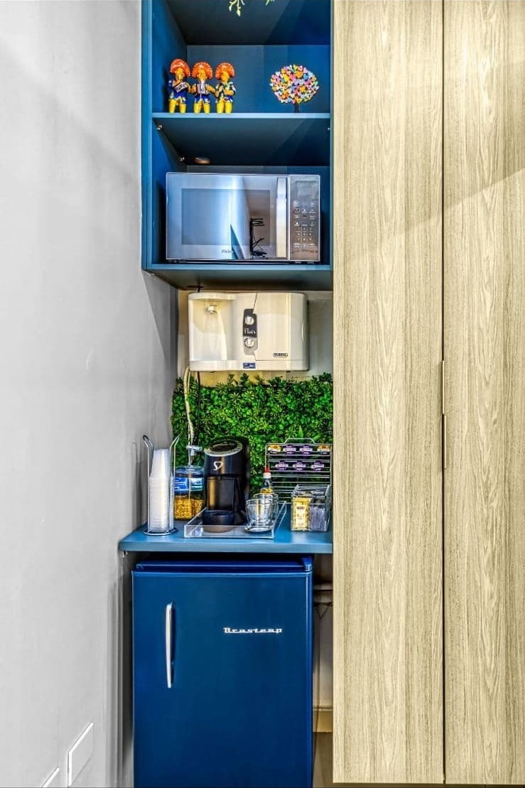 Home café recepção consultório para limpeza dentária