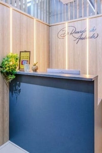 recepção consultório para limpeza dentária